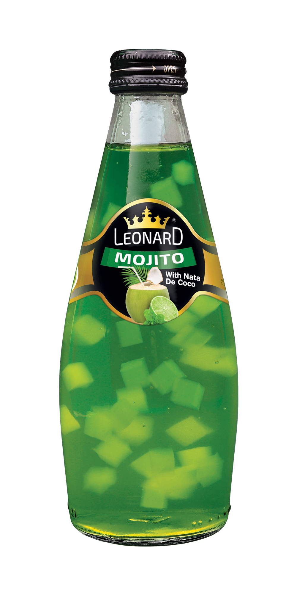 Nata de Coco Mojito Flavored Drink – 300 ml Glass Bottle