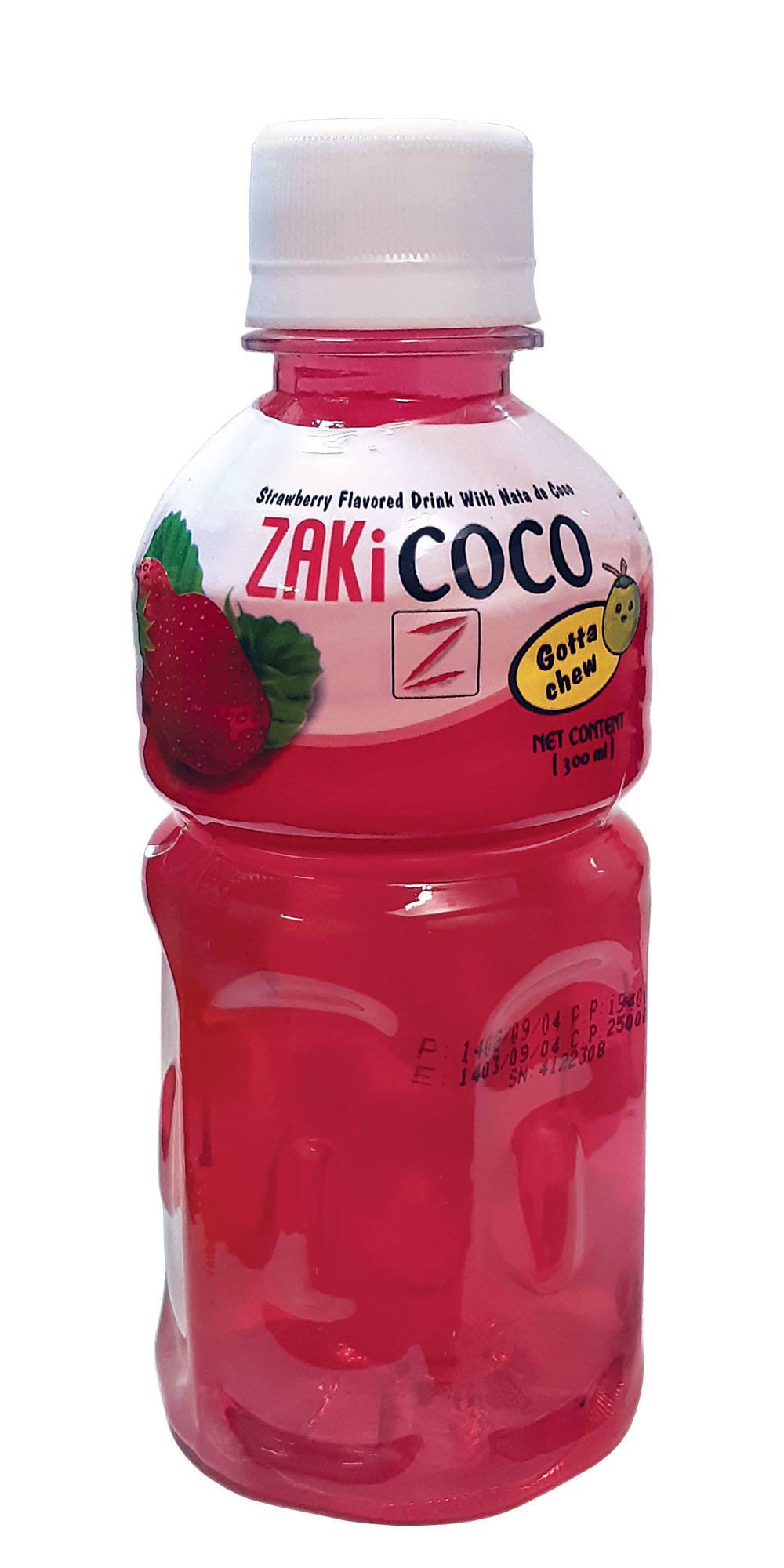 Strawberry-Flavored Nata de Coco Drink – 300ML PET Bottle