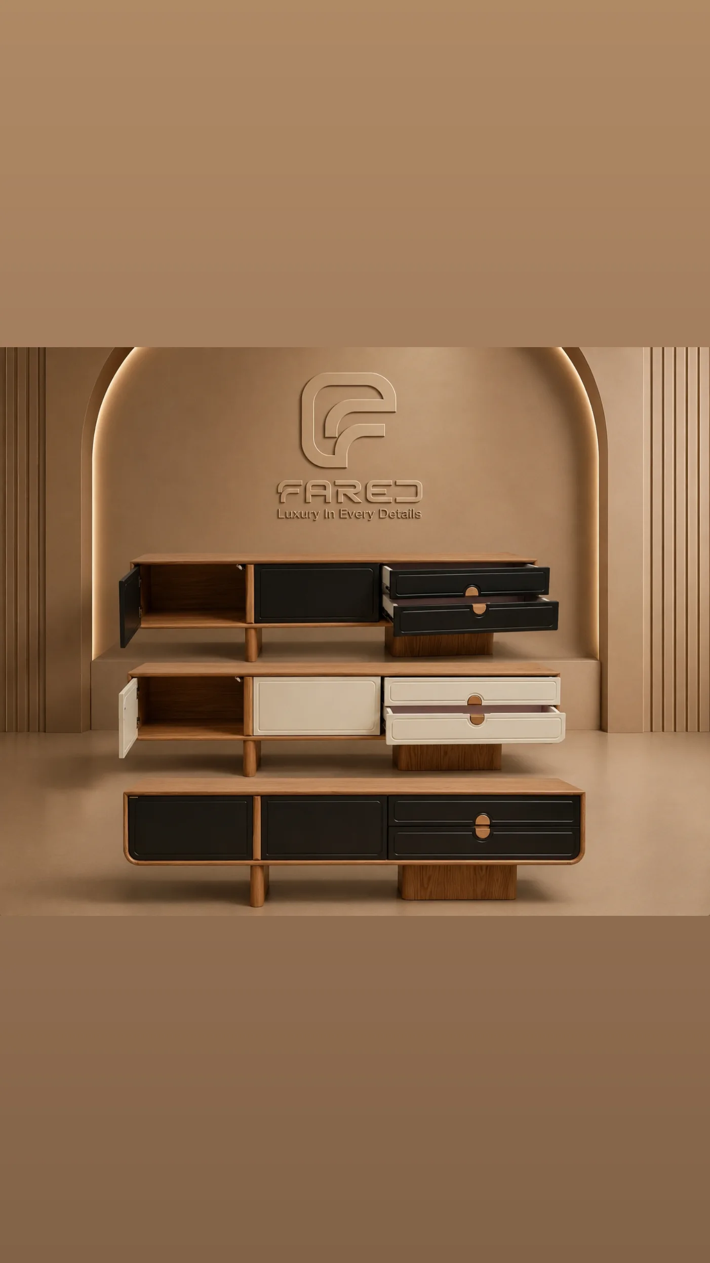 The whole body is MDF Polyurethane paint Natural oak veneer Wooden profile bases