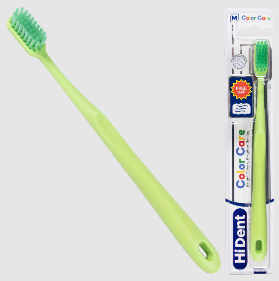Hident Color Care Toothbrush, Medium, with Cap