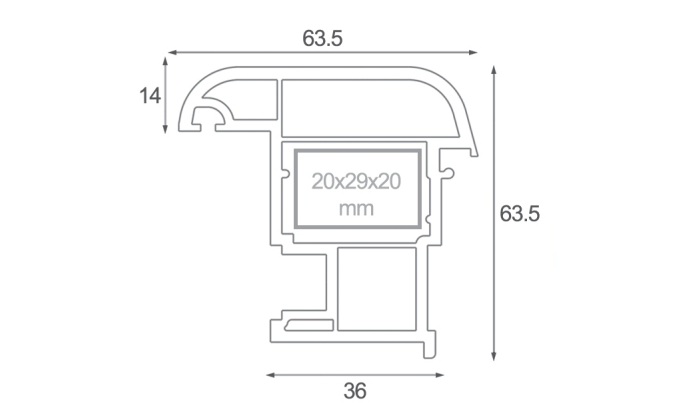 overhang profile 60mm