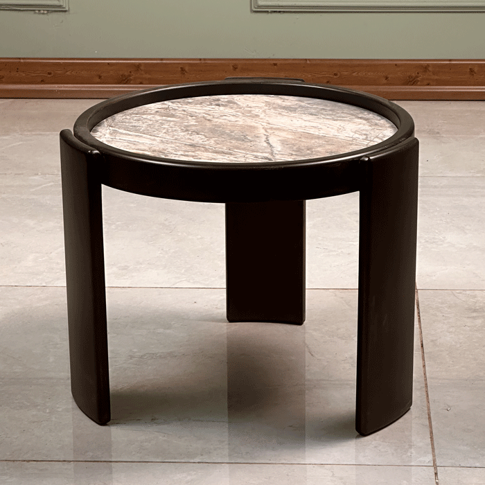 Zed Design Comfort Nesting Tables with Ceramic Tops & Natural Wood Structure