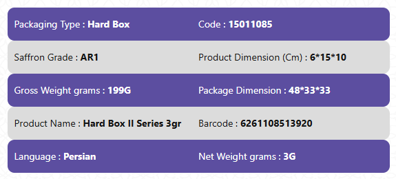 Red Saffron Grade AR1-Hard Box II Series 3gr