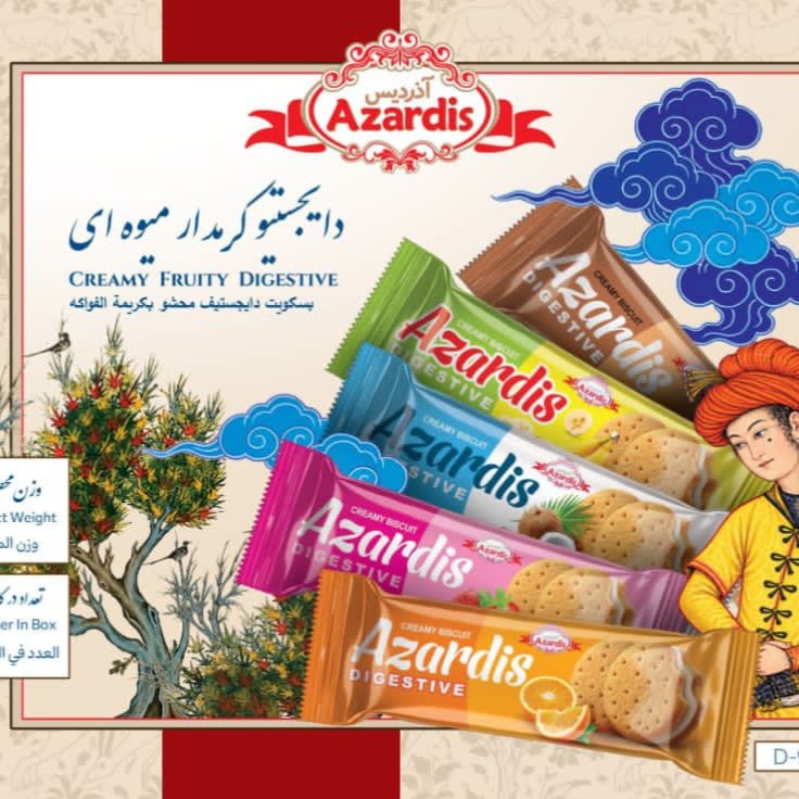 Печенье дижестив Azardis со сливочно-фруктовым вкусом — 85 г