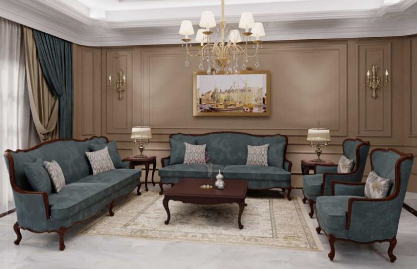 DELAN , Neoclassical Beech-Veneered Coffee Table with Two Soft-Close Drawers