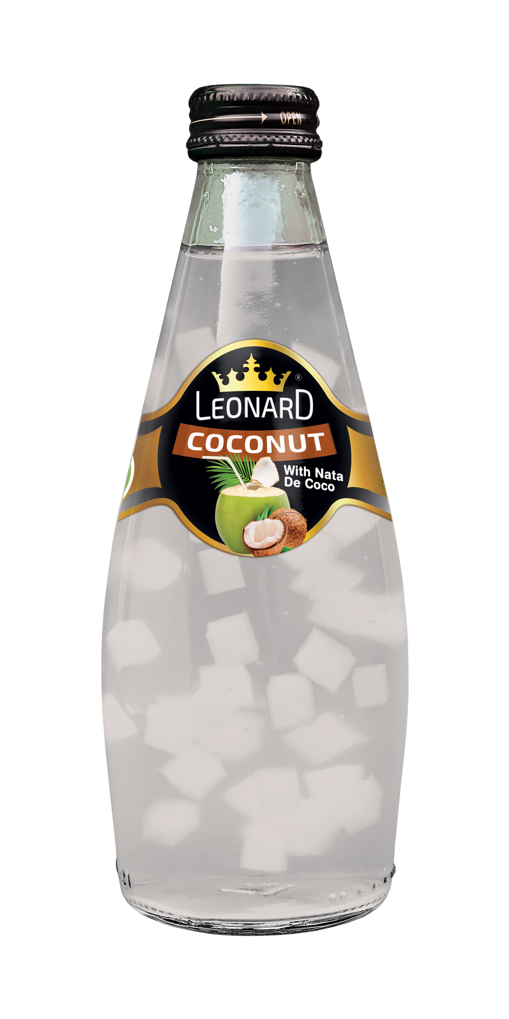 Nata de Coco Drink with Coconut Flavor – 300 ml Glass Bottle