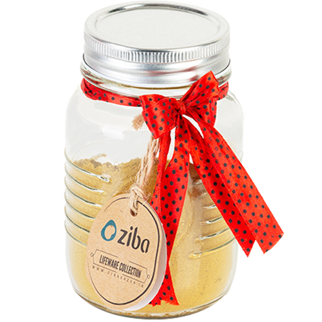 Decorative Glass Spice Jar with Metal Lid