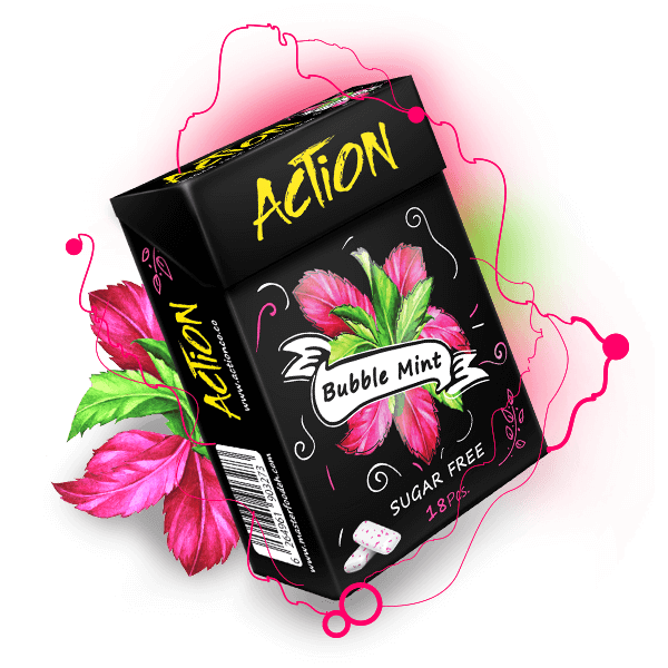 No Caffeine Bubble Mint Chewing gum