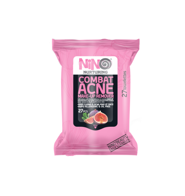 Anti-acne makeup remover wet wipes  Nino, 27 sheets