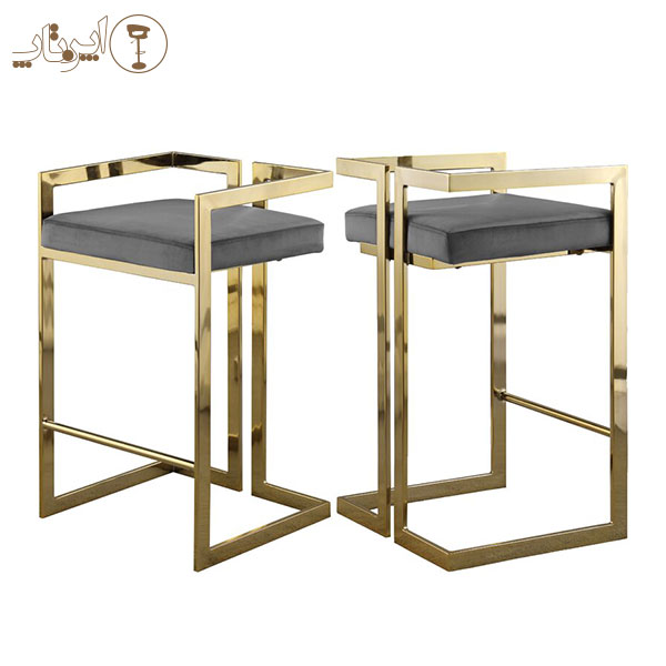 Open Naples Gold Chair - Modern Four-Legged Decorative Chair