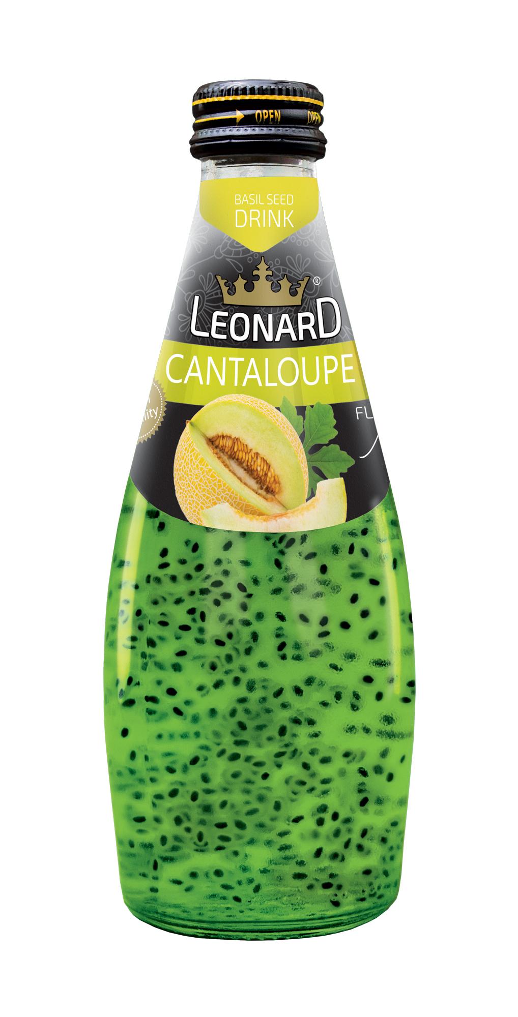 Basil Seed Drink with Cantaloupe Flavor – 300 ml Glass Bottle