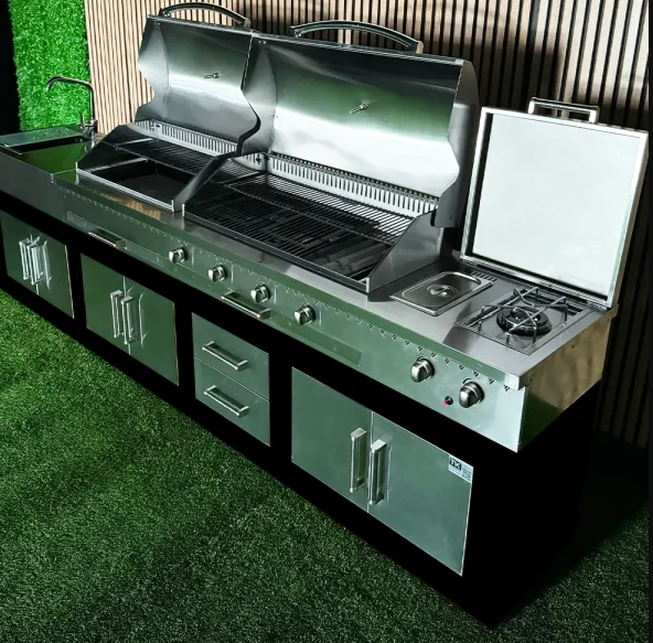 Tehran Kitchen 370 cm Gas & Charcoal BBQ  Stainless Steel