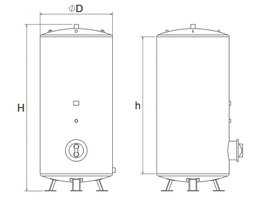 Tank Wit cupper heat exchanger