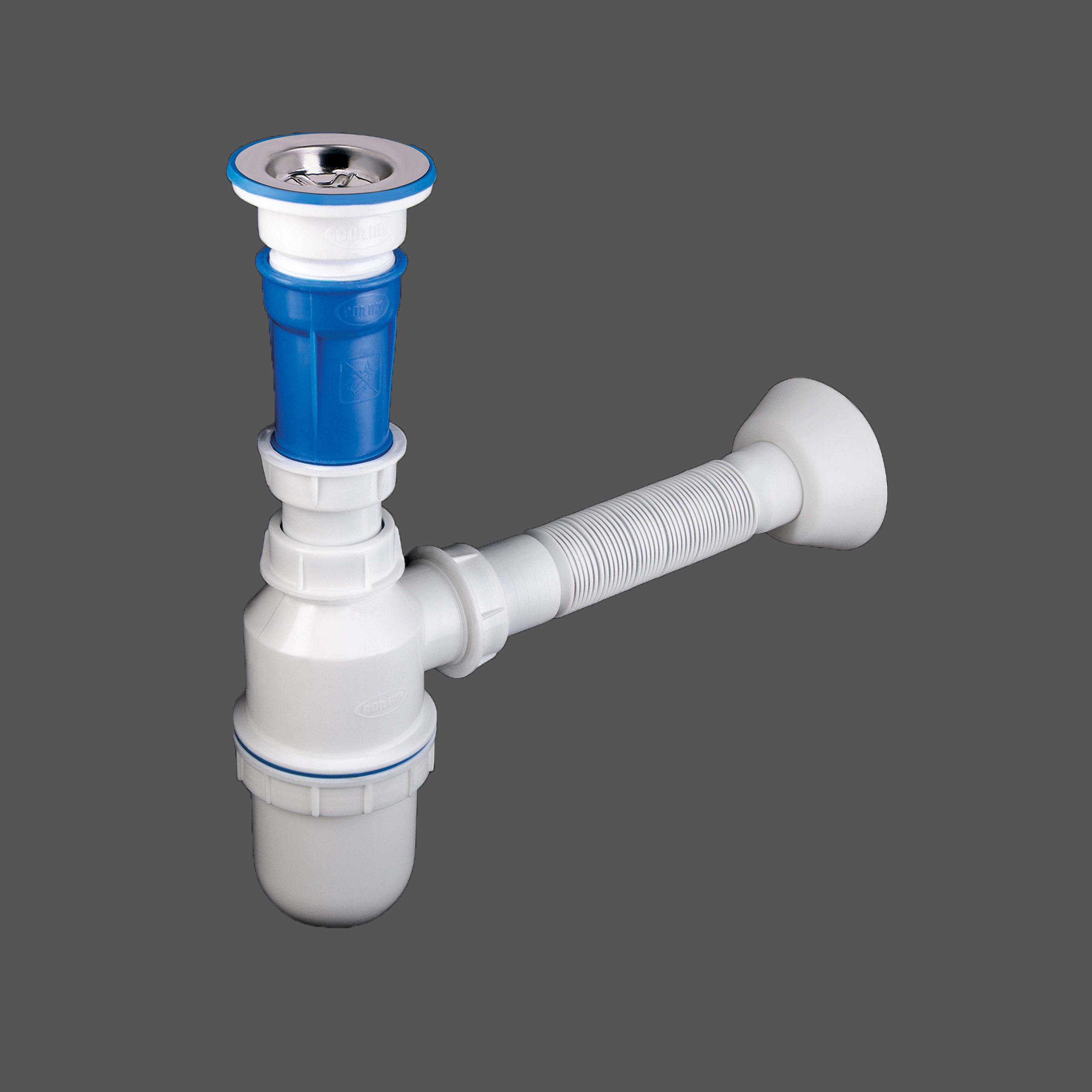 Large single bowl bottle trap for sink 