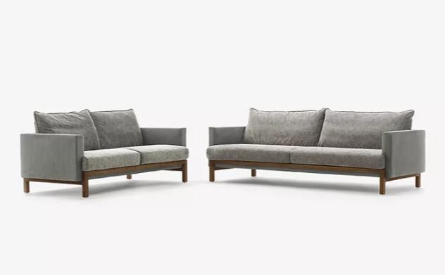 Zed Design Arusha современный трехместный обитый диван с каркасом из натурального твердого ореха, 220 см