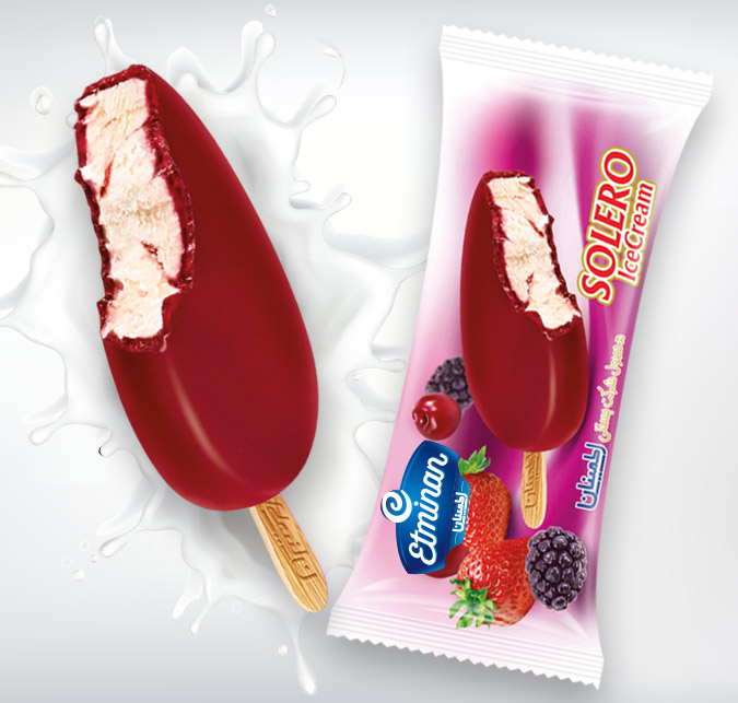 Eminan Mini Solero Coated Ice Cream  Strawberry & Mixed Berry Flavors
