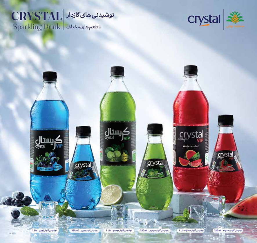 Crystal Carbonated Soft Drink  Blueberry, Lemon & Watermelon Flavors
