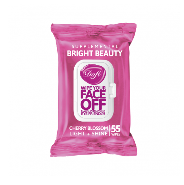 Cherry Makeup Remover Wet Wipes with Lid, 55 Sheets