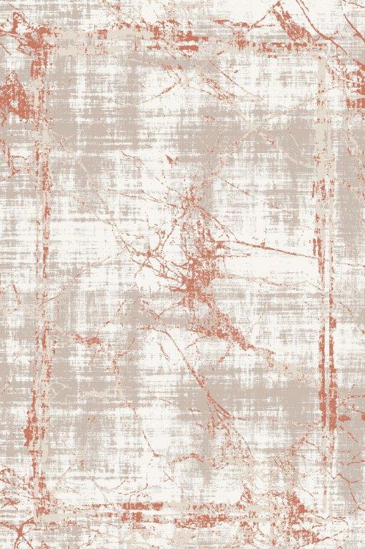 Modern Marble-Effect Carpet  700 Reeds (Beige & Terracotta)
