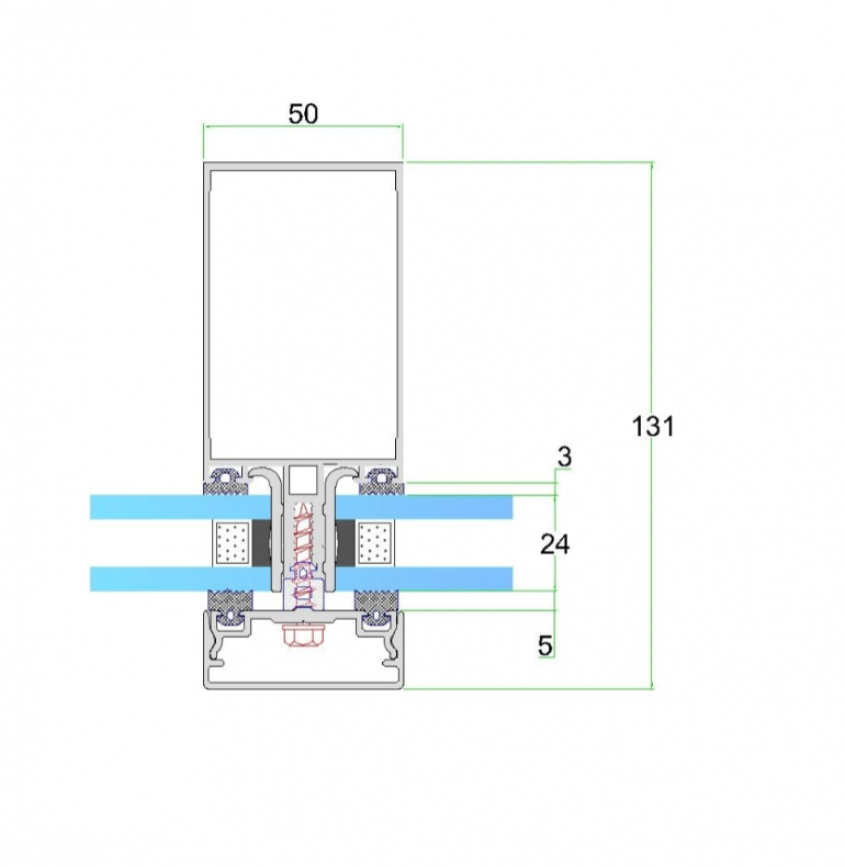 Aluminum Lamel facade, or curtain wall facade
