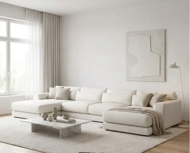 Zed Design Ilya U-Shaped Comfort Sofa with Solid Natural Wood Frame