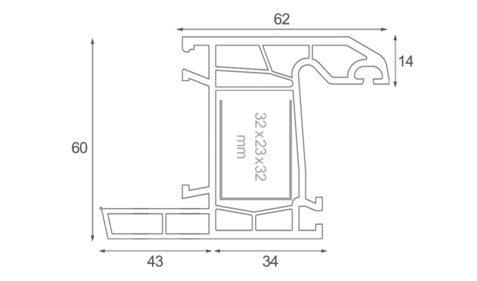 renovation frame profilec 60mm