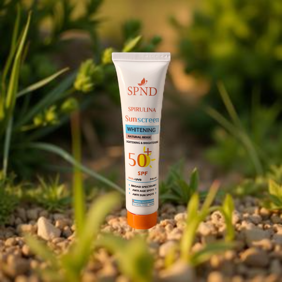 SPND Spirulina Sunscreen SPF50+  Natural Beige Whitening & Brightening