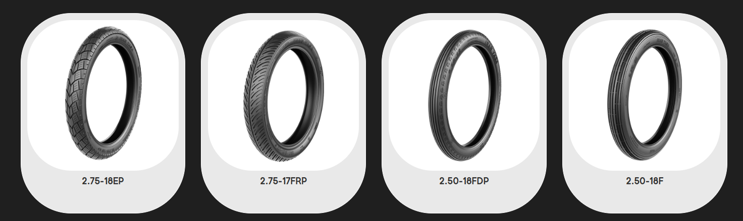 Narrow Urban Motorcycle Tires  17 & 18 Inch   Front & Rear  Multiple Tread Patterns