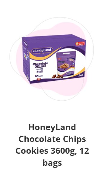 HoneyLand chocolate chips cookies 3600g 12 packets