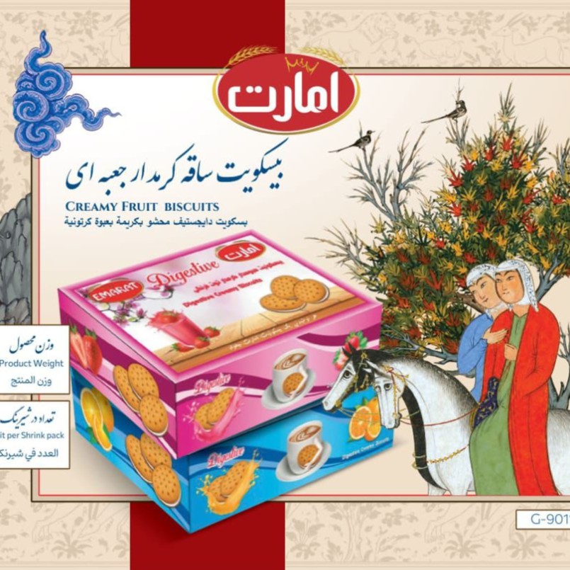 بیسکویت دایجستیو کرم‌دار Emarat – ۴۵۰ گرم