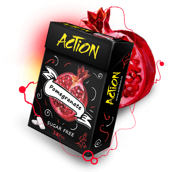 No Caffeine Pomegranate Chewing gum