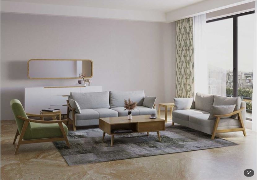 SIBON Modern Luxury Sofa ,Plywood & Birch Wood Frame with Molded Polyurethane Foam