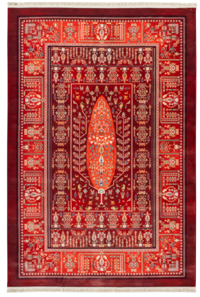 Polyester-Polyogen Rug, Traditional Collection,Maroon 25CS0220