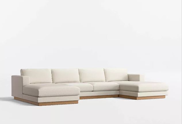 Zed Design Arta U-Shaped Comfort Sofa with Solid Natural Wood Frame & Hypoallergenic Foam