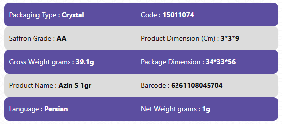 AA Grade Saffron-Azin Series 3gr - 1.5g -1g