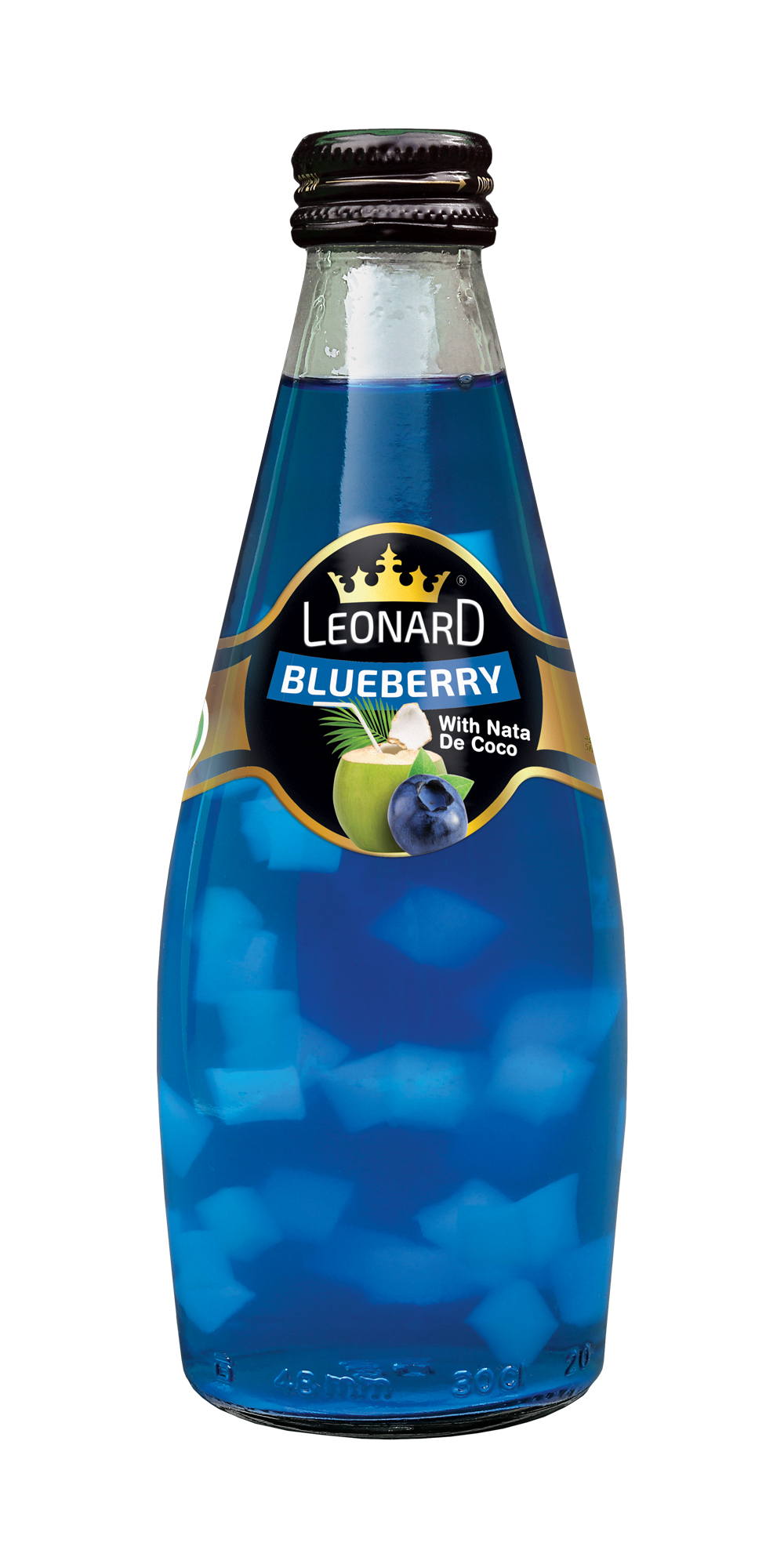 Nata de Coco Drink with Blueberry Flavor – 300 ml Glass Bottle
