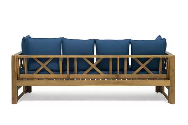 Zed Design Modern Classic Russian Wood 3-Seater Convertible Sofa Bed with Customizable Upholstery