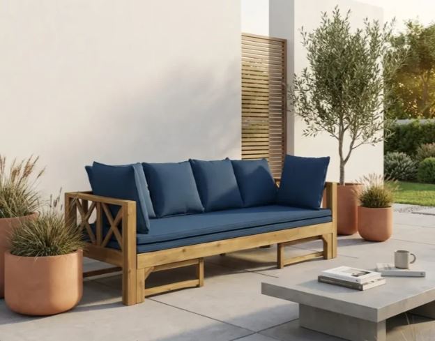 Zed Design Modern Classic Russian Wood 3-Seater Convertible Sofa Bed with Customizable Upholstery