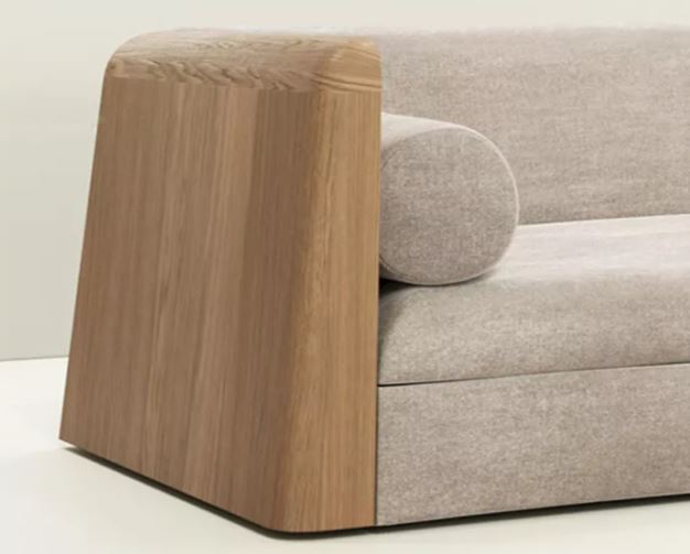Zed Design Modern 3-Seater Natural Wood Sofa with Russian Pine, Walnut or Beech Frame