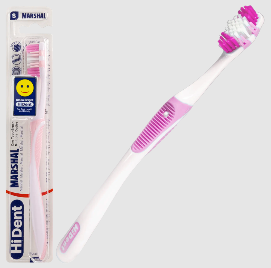 Hident marshal soft-medium-hard toothbrush with cap