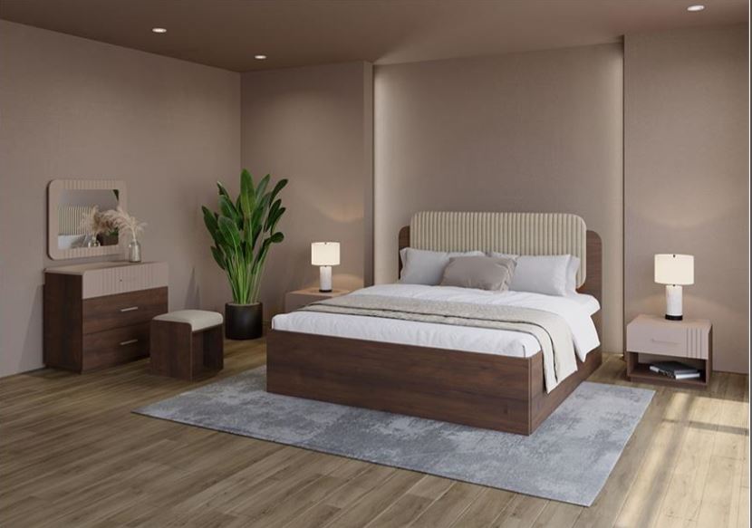 ORAMAN , Post-Modern Upholstered Bedroom Set with Soft-Close Storage