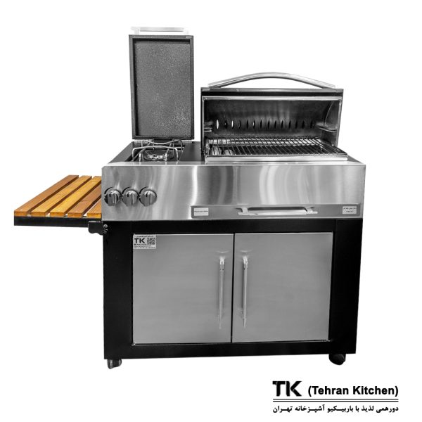 Газово-угольный гриль Tehran Kitchen 92 см с шкафчиком и боковой горелкой