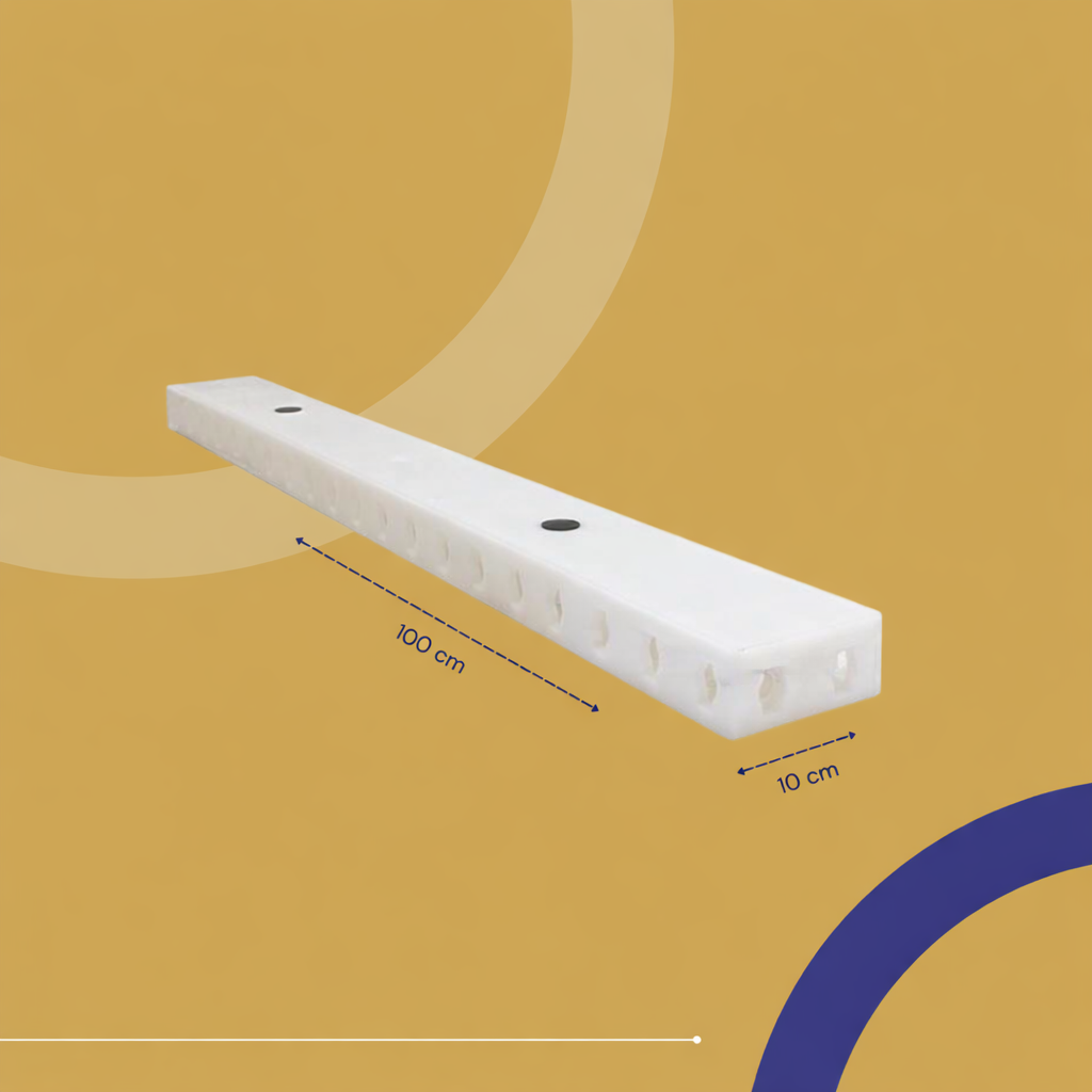 Plastic Flat Edge Strip 10.100  White