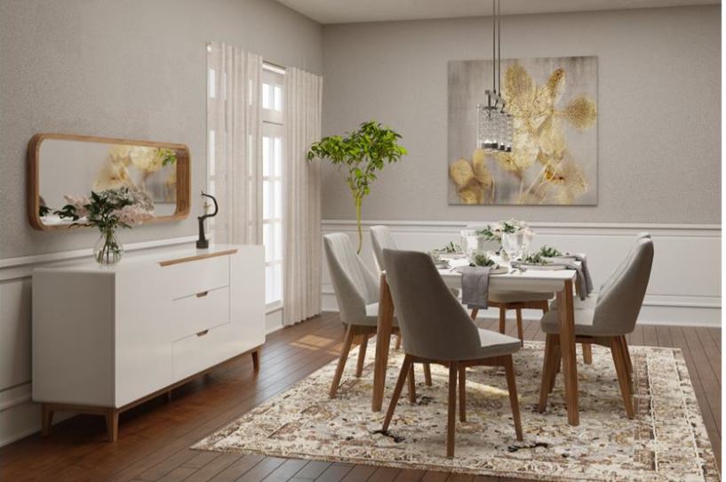 APRIN , Modern Upholstered Dining Chair Set with U-Shaped Backrest