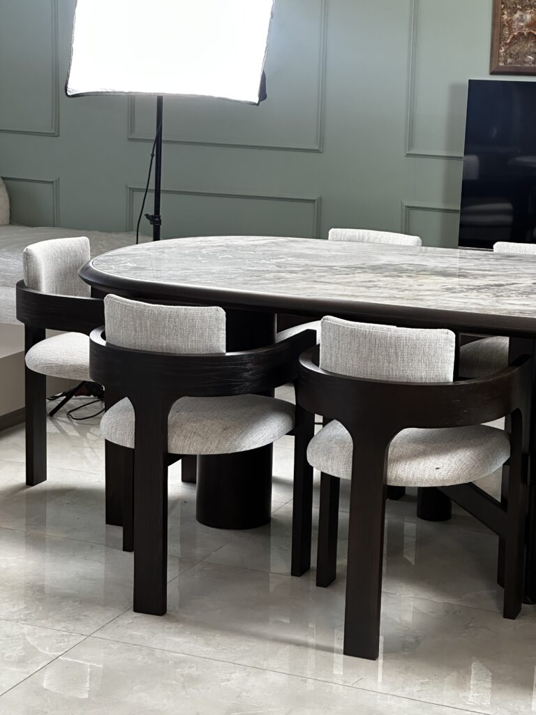 Zed Design Comfort Beech Ceramic Slab Dining Table