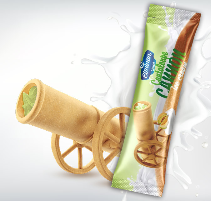 Eminan Cannon Ice Cream  Vanilla, Strawberry & Pistachio Flavors