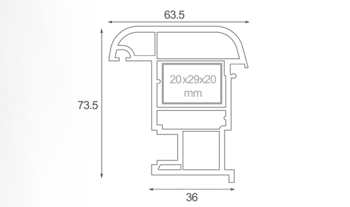 overhang profile 70mm