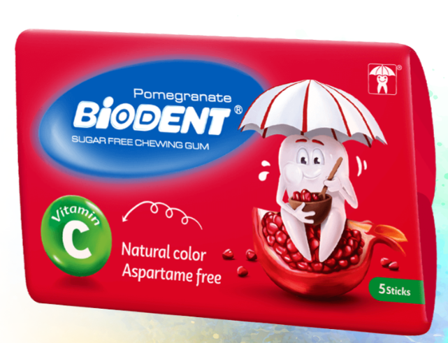 Vitamin C Chewing Gum with Pomegranate Flavor