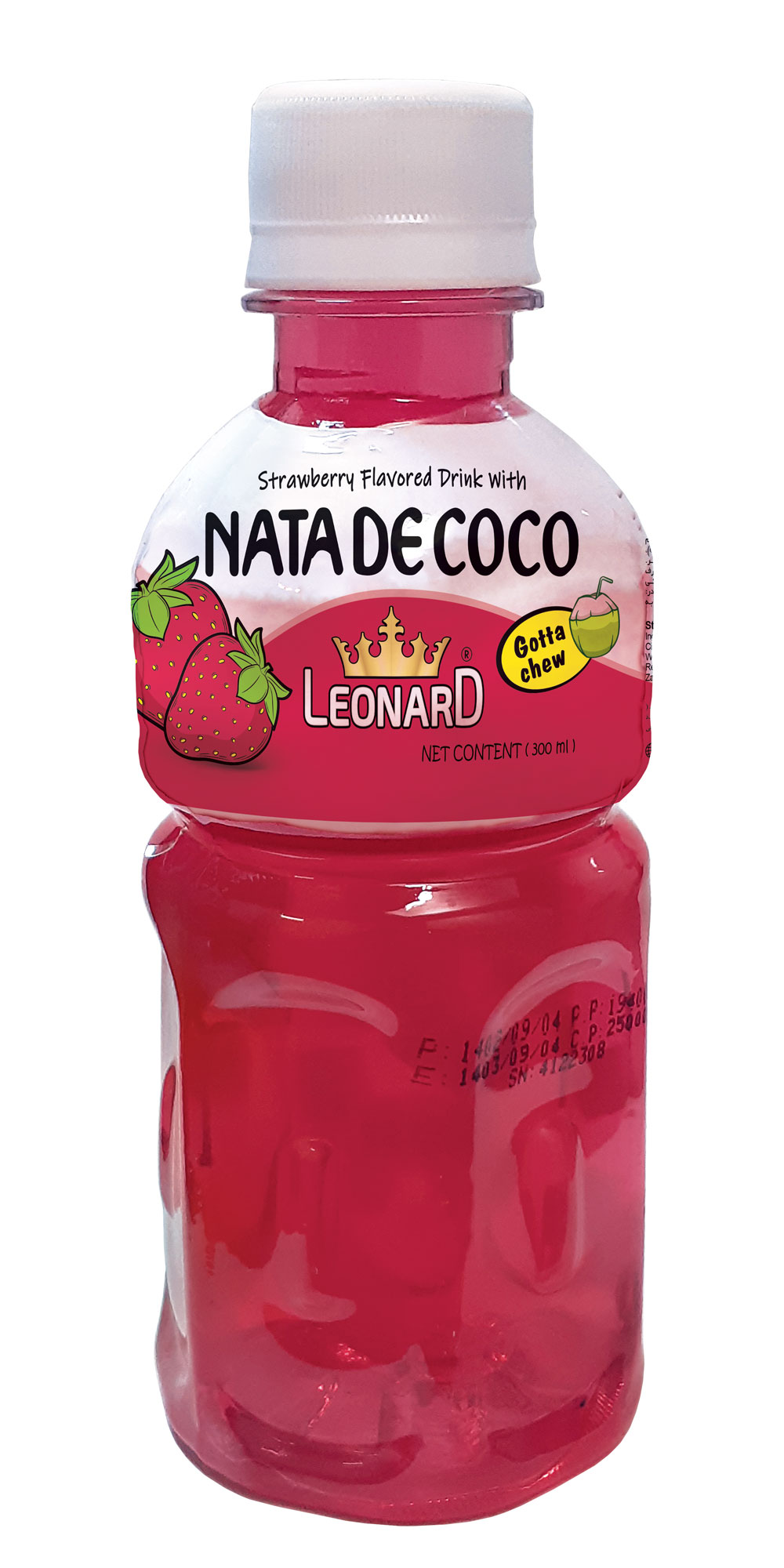Nata de Coco Strawberry Flavored Drink – 300 ml PET Bottle