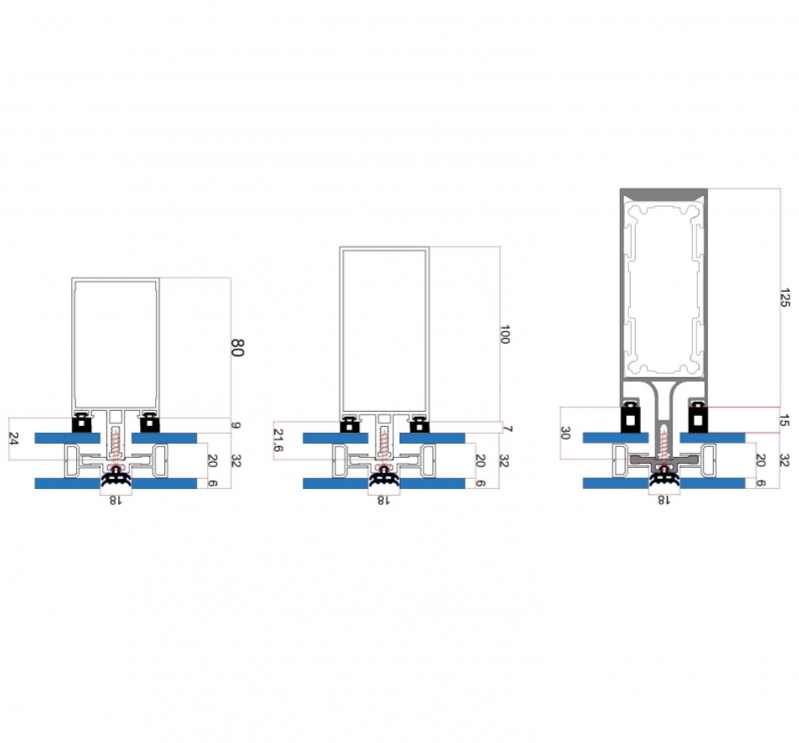 Aluminum Lamel facade, or curtain wall facade